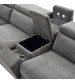 Henley Grey Chenille Reclining Sectional Sofa with Power Seats Adjustable Headrests & Storage Console
