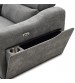 Henley Grey Chenille Reclining Sectional Sofa with Power Seats Adjustable Headrests & Storage Console