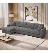 Iris 5-Piece Modular Corduroy Sofa with Storage Chaise Iris 5-Piece Modular Corduroy Sofa with Storage Chaise