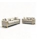 Juliette 3+2 Seater Velvet Sofa with Gold Trim – Beige