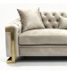 Juliette 1 Seater Velvet Sofa with Gold Trim – Beige