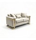 Juliette 2 Seater Velvet Sofa with Gold Trim – Beige