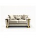 Juliette 2 Seater Velvet Sofa with Gold Trim – Beige