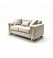 Juliette 2 Seater Velvet Sofa with Gold Trim – Beige