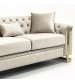 Juliette 2 Seater Velvet Sofa with Gold Trim – Beige