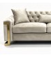 Juliette 2 Seater Velvet Sofa with Gold Trim – Beige