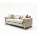 Juliette 3 Seater Velvet Sofa with Gold Trim – Beige