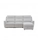 Loui Grey Fabric Electric Recliner Chaise Sofa with Storage