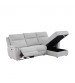 Loui Grey Fabric Electric Recliner Chaise Sofa with Storage