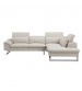 Serena White Colour Adjustable Headrest Chaise Corner Sofa
