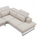 Serena White Colour Adjustable Headrest Chaise Corner Sofa