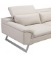 Serena White Colour Adjustable Headrest Chaise Corner Sofa