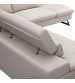 Serena White Colour Adjustable Headrest Chaise Corner Sofa