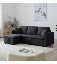 Sweeek Multifunctional Sofa Bed Fabric Upholstery Chaise Section Comfy Cushions Armrests