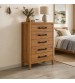 Toffee Bedroom Suite – 5 Piece Set with Dresser & Tallboy in Oak Finish